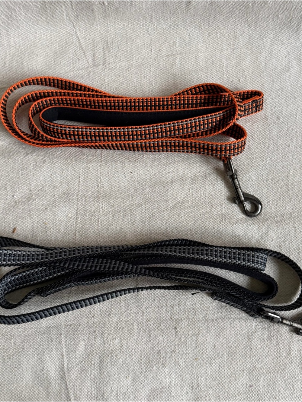Harley-Davidson Reflective Dog Leash Orange Black & Grey Plush Handle 2pc Lot